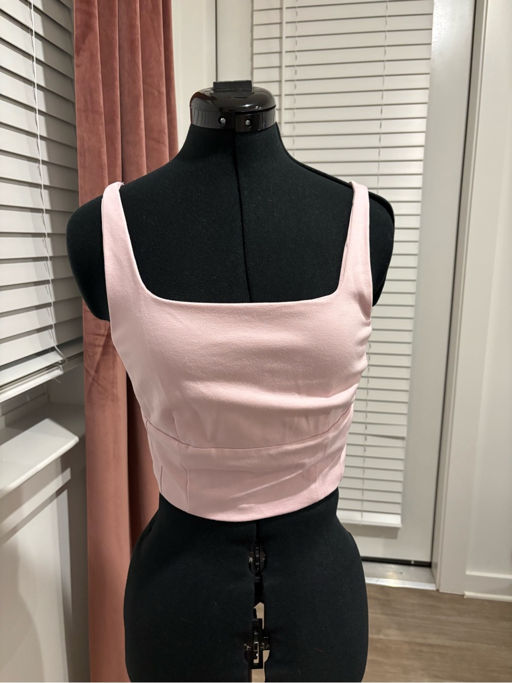 Bailey 44 Blush Pink Square Neck Cropped Tank